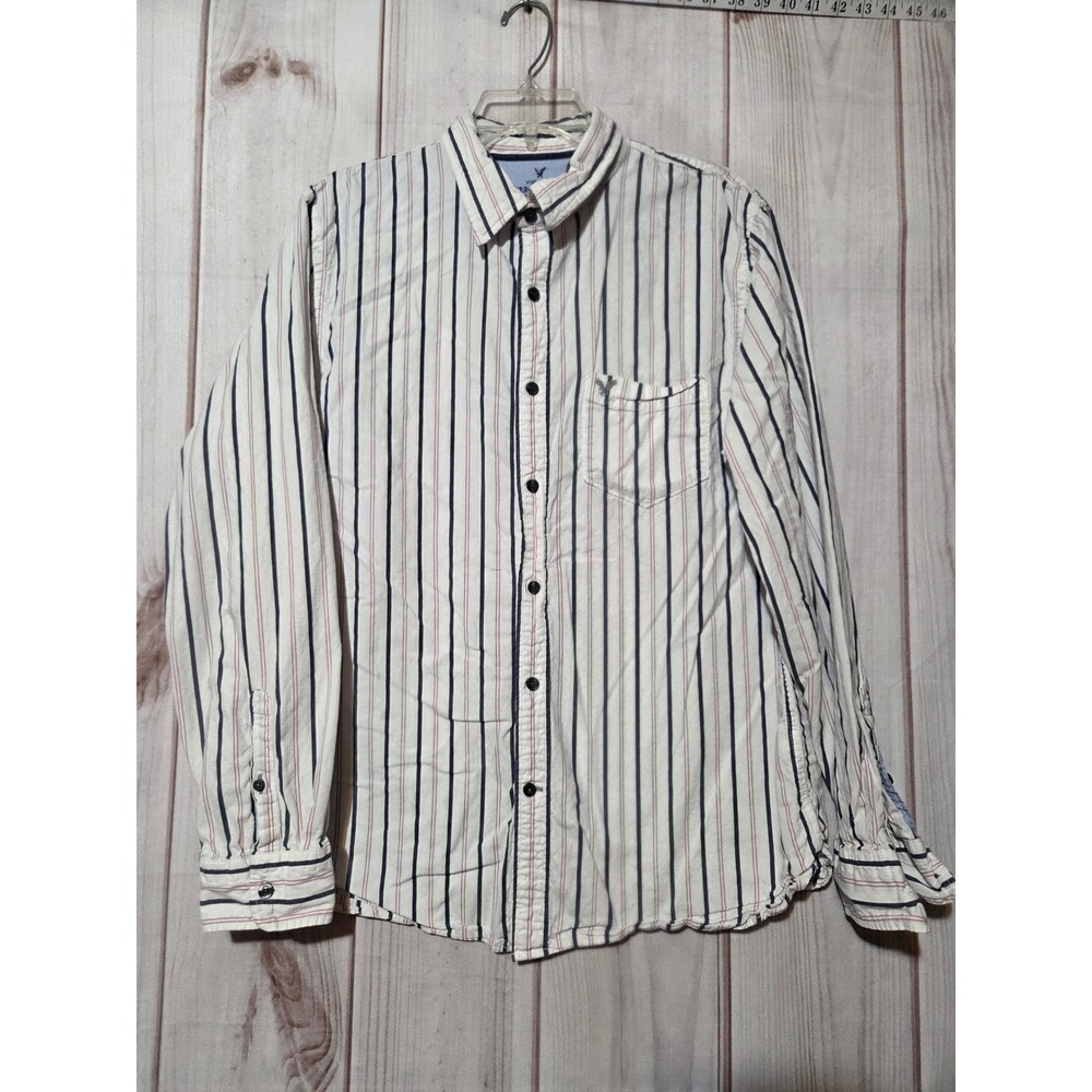 American Eagle Outfitters Mens XL Tall Striped‎ Button Down Shirt Vintage Fit